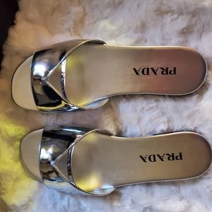 SOLD - Prada Argente (Silver) slides - Brand new